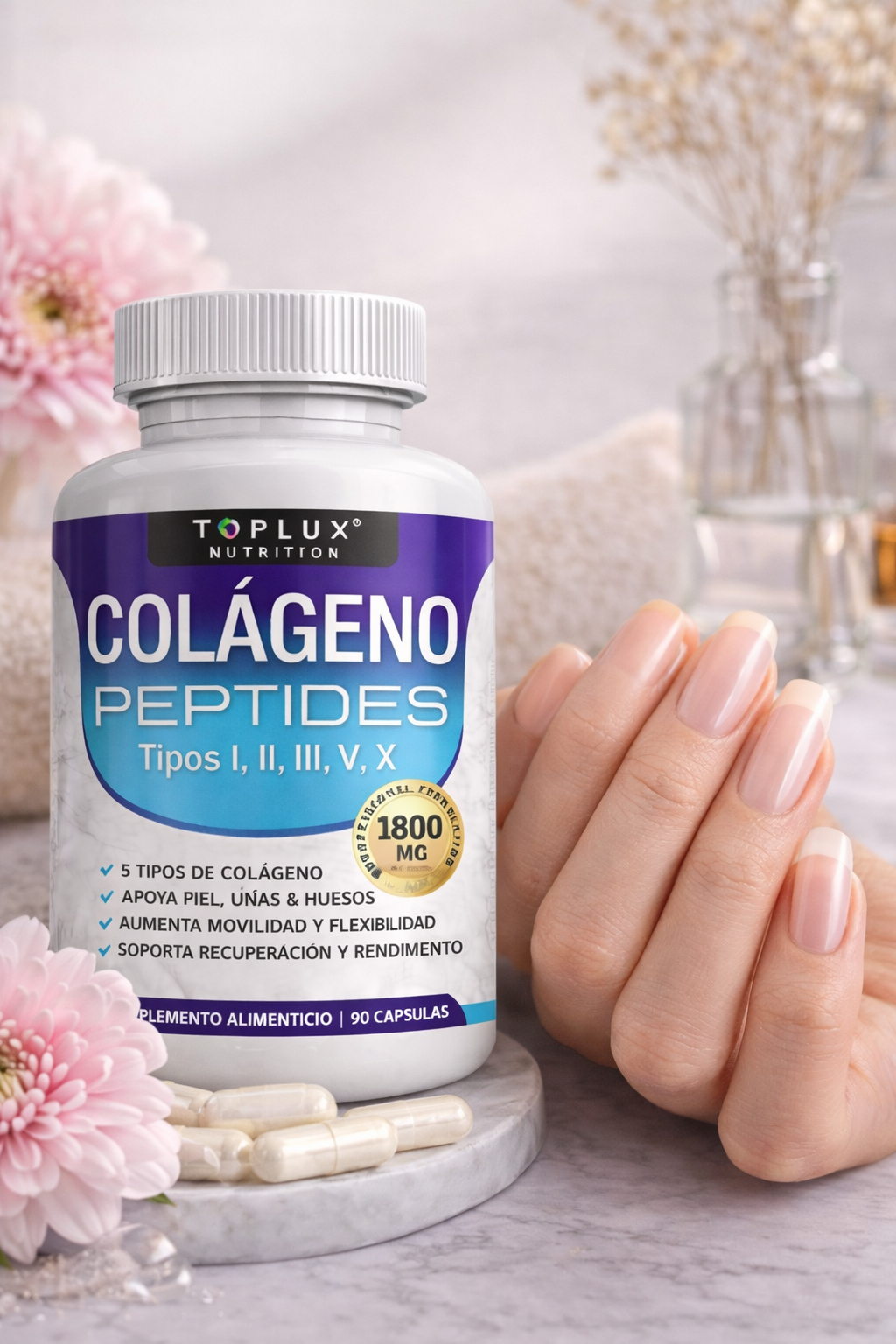 Colágeno Premium 5 Tipos Escenciales (60 Capsulas de 1800 mg)