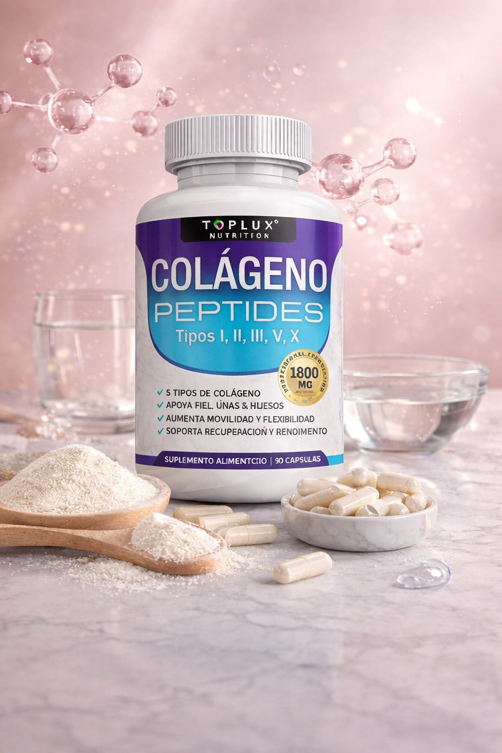 Colágeno Premium 5 Tipos Escenciales (60 Capsulas de 1800 mg)